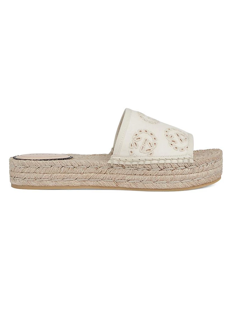 Damita Logo Eyelet Canvas Espadrilles