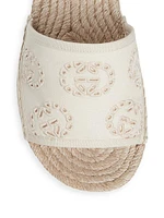 Damita Logo Eyelet Canvas Espadrilles