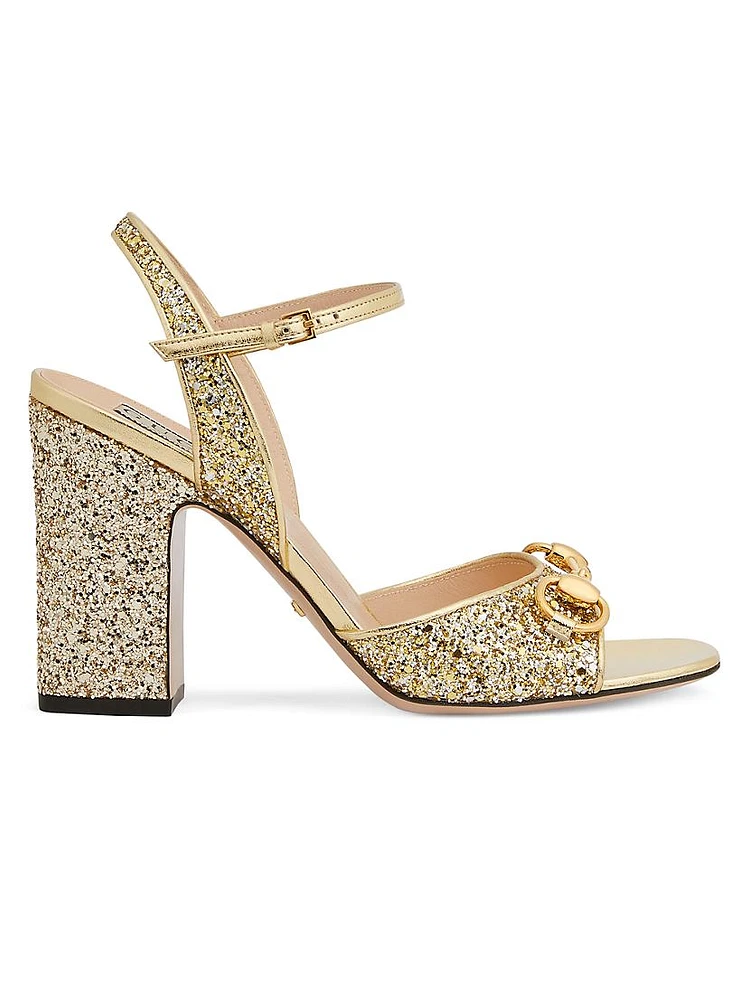 Lady Horsebit 89MM Crystal-Embellished Pumps