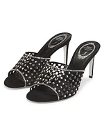 Crystal-Embellished 75MM Suede Sandals