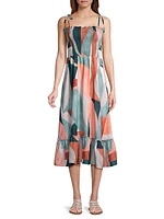 Eddie Printed Cotton Midi-Dress