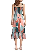 Eddie Printed Cotton Midi-Dress