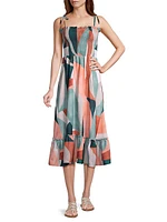 Eddie Printed Cotton Midi-Dress