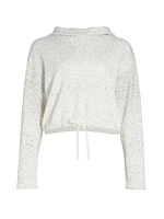 Splattered French Terry Cotton Crop Hoodie