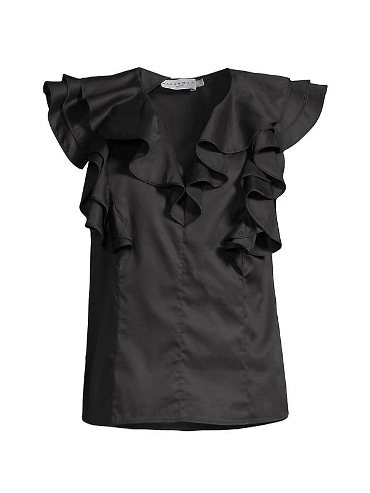 Yurika Ruffled Cotton Blouse