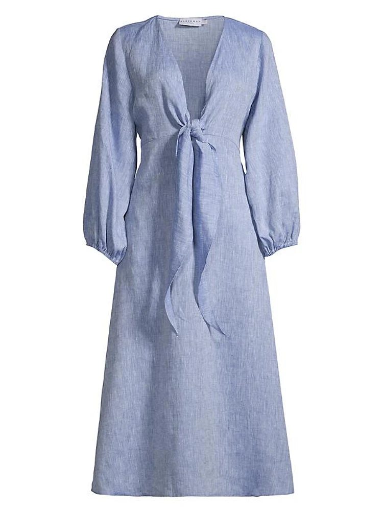 Novella Knotted Linen Dress