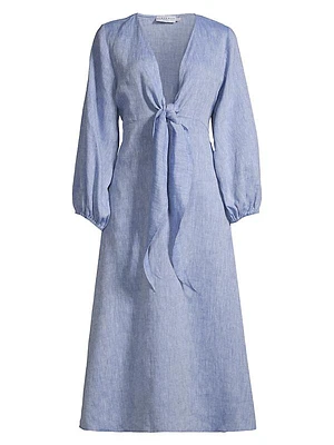 Novella Knotted Linen Dress