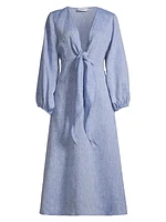 Novella Knotted Linen Dress