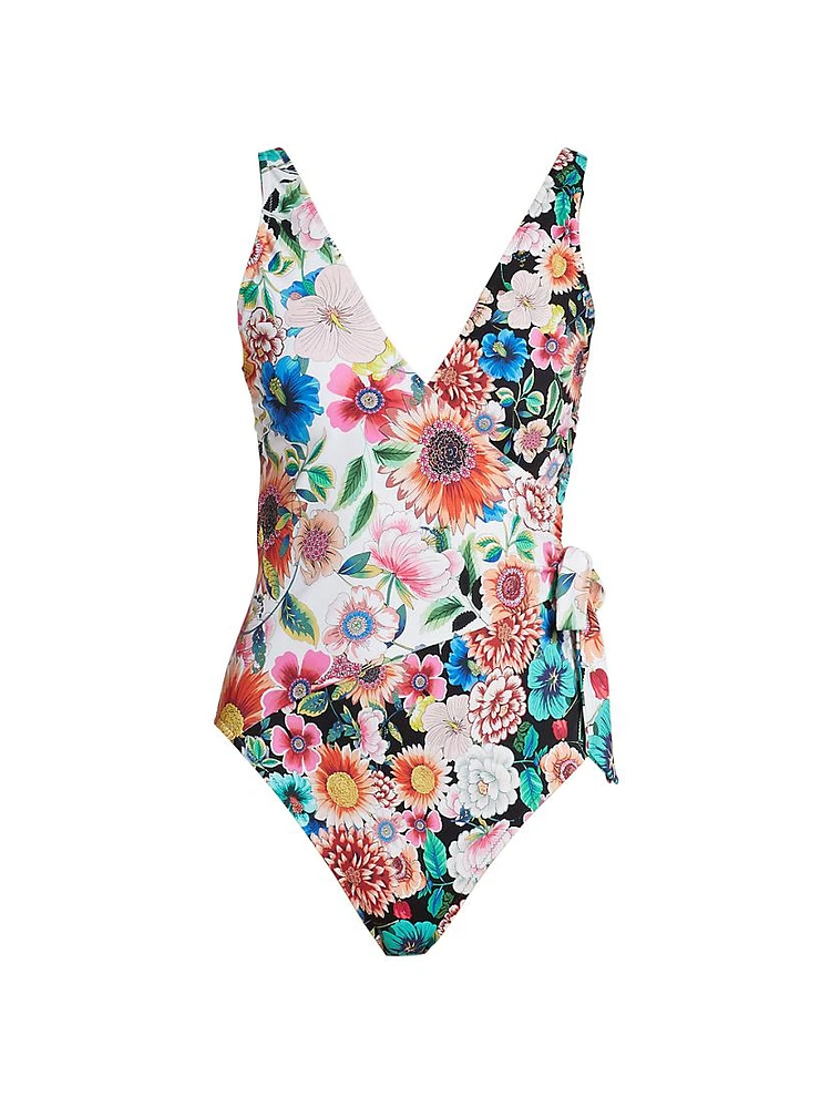 Mirror and Evening Palace Wrap One-Piece Swimsuit