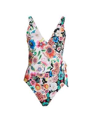 Mirror and Evening Palace Wrap One-Piece Swimsuit