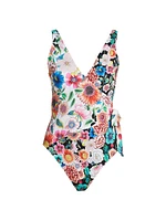 Mirror and Evening Palace Wrap One-Piece Swimsuit