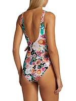 Mirror and Evening Palace Wrap One-Piece Swimsuit