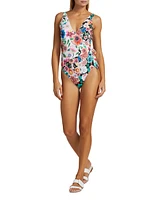 Mirror and Evening Palace Wrap One-Piece Swimsuit