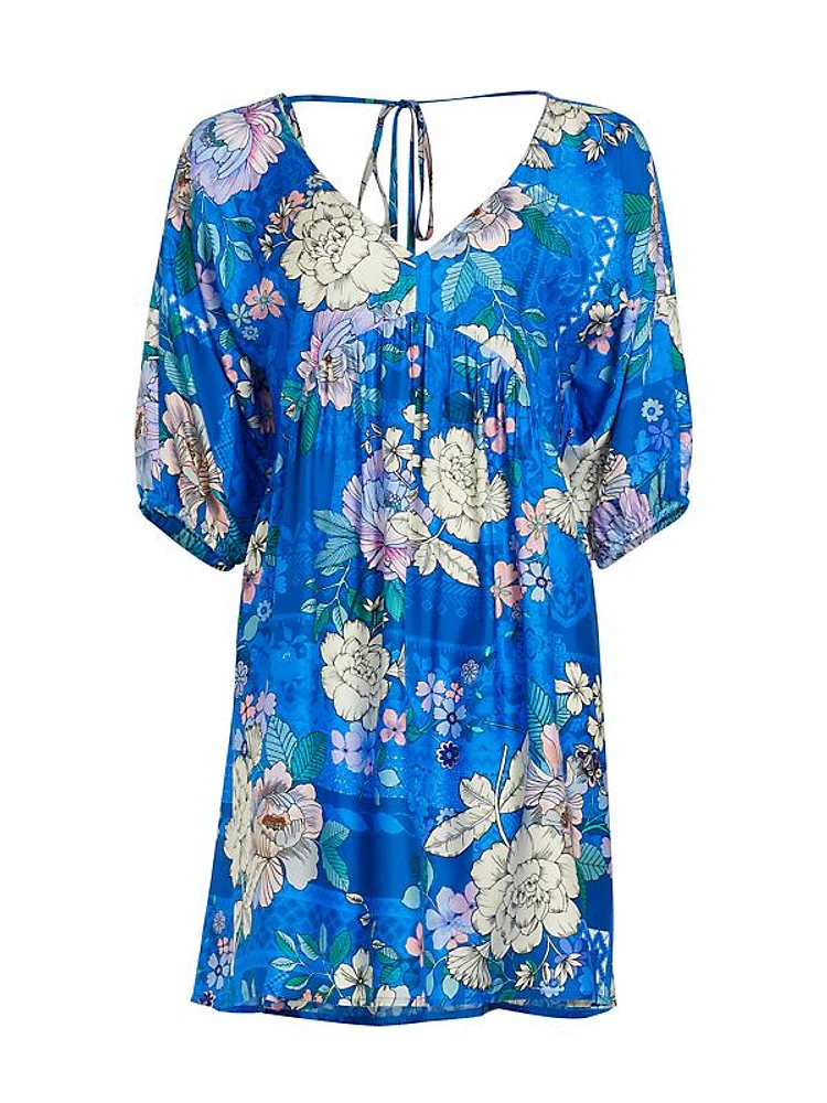 Floral Puff-Sleeve Minidress