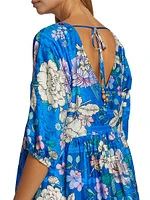 Floral Puff-Sleeve Minidress