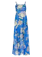 Floral Cotton & Silk Maxi Dress