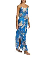 Floral Cotton & Silk Maxi Dress