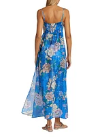 Floral Cotton & Silk Maxi Dress