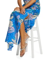 Floral Cotton & Silk Maxi Dress