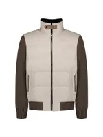 Wool And Cashmere Blend Jacket With Shearling Trim