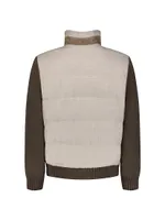 Wool And Cashmere Blend Jacket With Shearling Trim