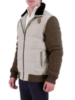 Wool And Cashmere Blend Jacket With Shearling Trim