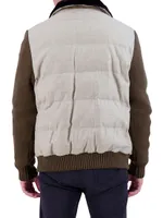 Wool And Cashmere Blend Jacket With Shearling Trim