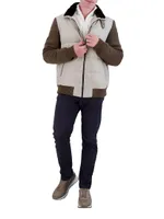 Wool And Cashmere Blend Jacket With Shearling Trim