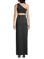 One-Shoulder Cut-Out Gown