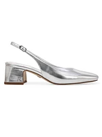 Terra 50MM Metallic Leather Slingback Pumps