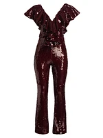 Ruffled Sequined Jumpsuit