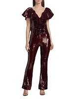 Ruffled Sequined Jumpsuit