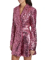 Sequined Double-Breasted Blazer Minidress