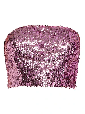 Strapless Sequined Crop Top
