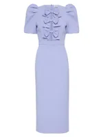 Annabelle Bow-Detailed Crepe Midi-Dress