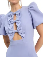 Annabelle Bow-Detailed Crepe Midi-Dress