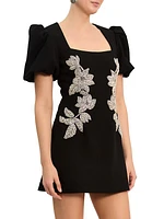 Ginevra Beaded Floral Minidress