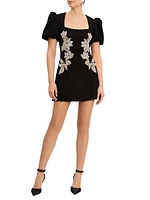 Ginevra Beaded Floral Minidress