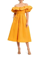 Aurora Ruffled Midi-Dress