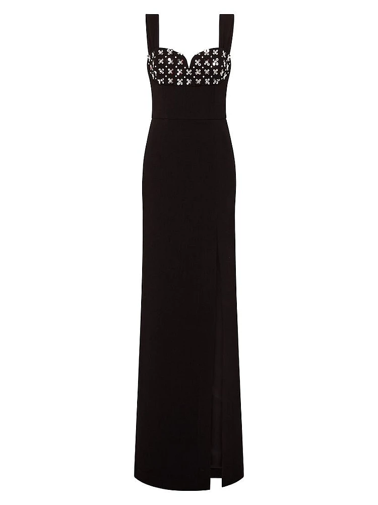 Bianca Embellished Crepe Gown