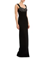 Bianca Embellished Crepe Gown