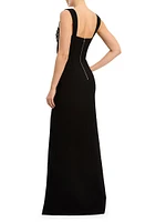 Bianca Embellished Crepe Gown