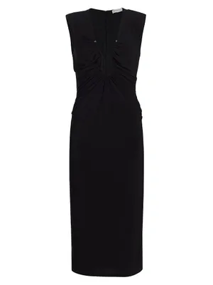 Elena Ruched Jersey Midi-Dress