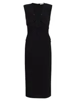 Elena Ruched Jersey Midi-Dress