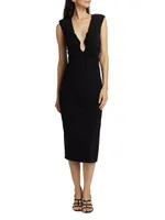 Elena Ruched Jersey Midi-Dress