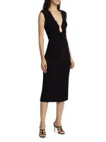 Elena Ruched Jersey Midi-Dress