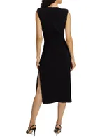 Elena Ruched Jersey Midi-Dress