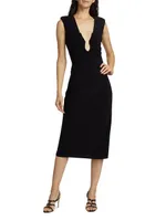 Elena Ruched Jersey Midi-Dress