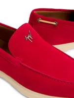 Logo Suede Boat Shoes