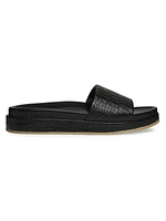 Brazilieiro Embossed-Leather Pool Slides